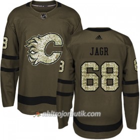 Män Ishockey Calgary Flames Tröja Jaromir Jagr 68 Adidas 2017-2018 Camo Grön Authentic